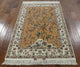 Authentic Persian Isfahan Wool and Silk Hand Knotted Rug, 4'x6'