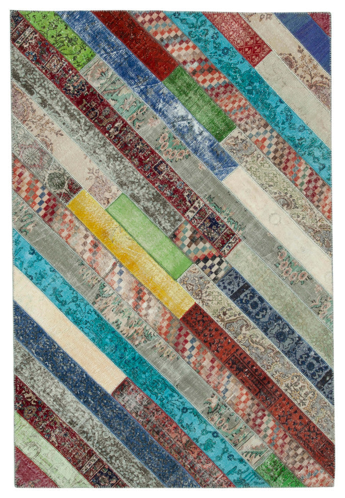 Rug N Carpet - Handmade Oriental 6' 8" x 10' 0" Boho Patchwork Area Rug