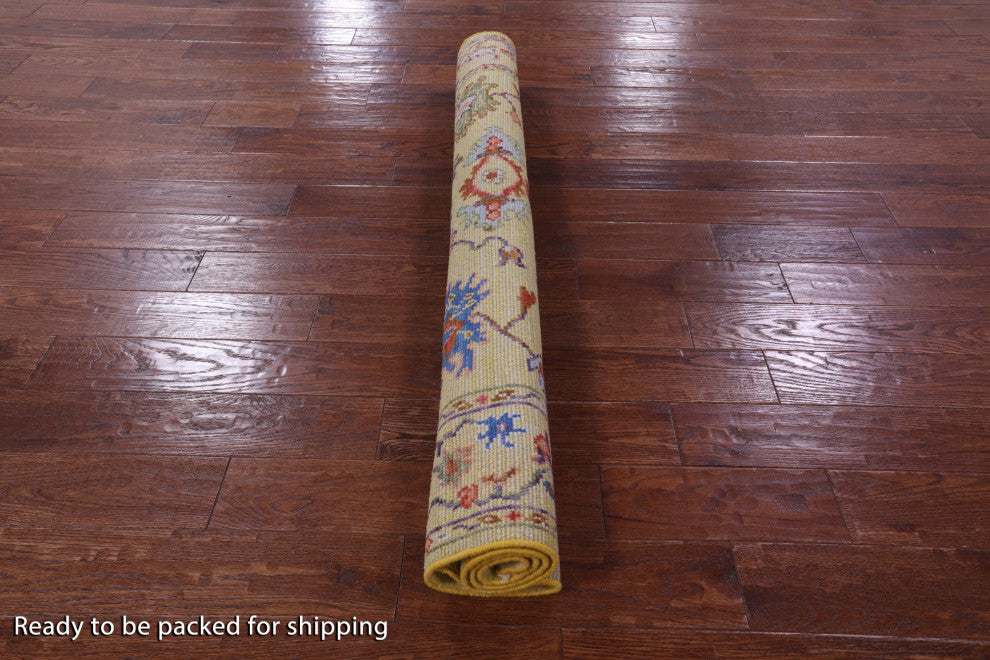 5' Square Hand-Knotted Turkish Oushak Wool Rug - Q13655