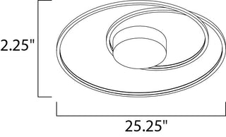 ET2 E21322 Cycle 25"W LED Semi-Flush Ceiling Fixture - Black