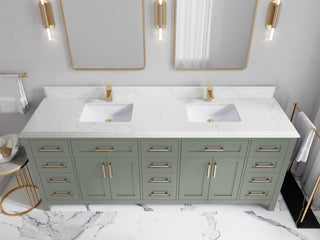 Cambridge 84" Double Sink Bath Vanity in Evergreen 1.5" Empira Quartz