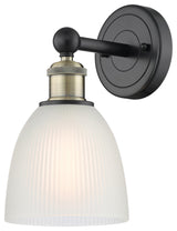 Castile 1-Light 6" Sconce, Black Antique Brass Finish, White Shade