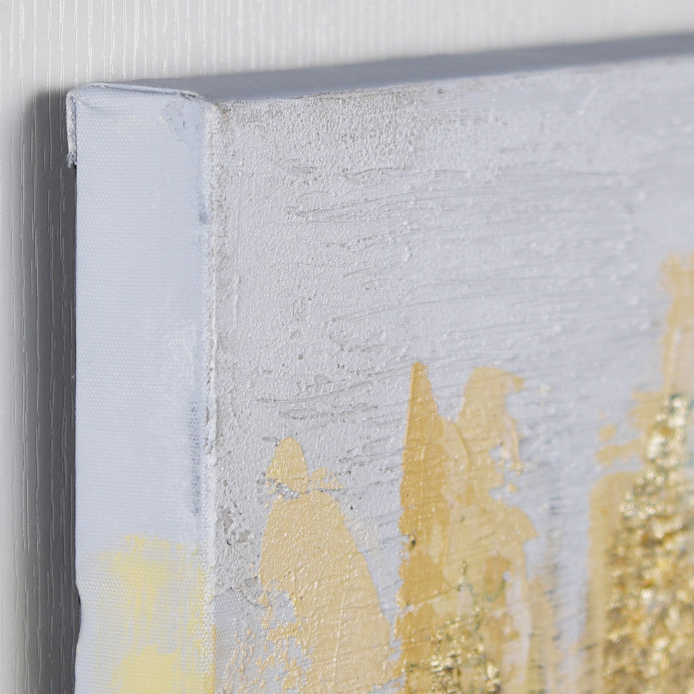 Nature Gold Trees Textured Metallic Hand Painted Wall Art Abstract Canvas