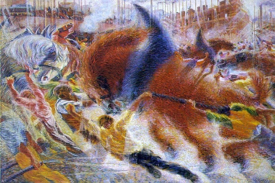 Umberto Boccioni The City Rises, 18"x27" Wall Decal