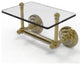Que New Two Post Toilet Tissue Holder with Glass Shelf, Unlacquered Brass