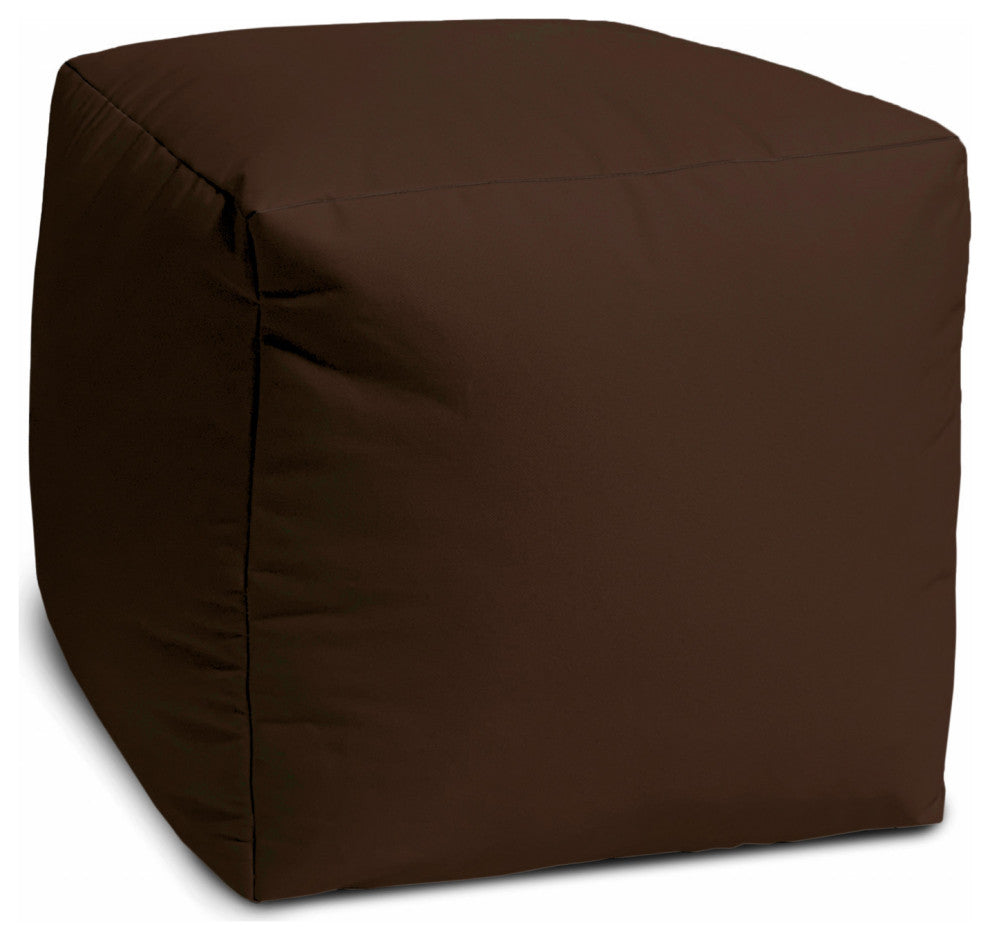 17  Cool Dark Chocolate Brown Solid Color Indoor Outdoor Pouf Ottoman