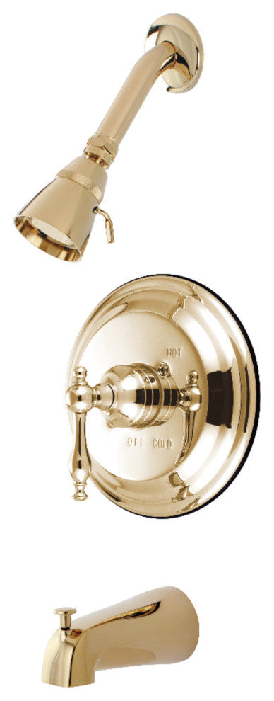 Kingston Brass Tub and Shower Faucet, Polished Brass