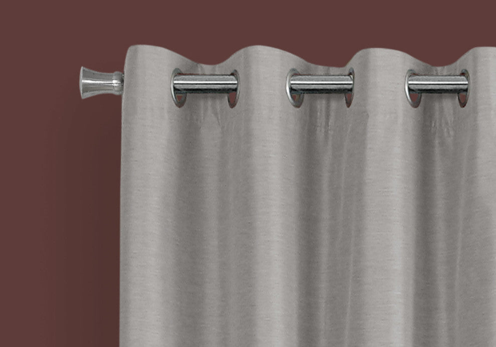 Curtain Panel, 2 Pieces, 52"Wx95"H Silver Solid Blackout