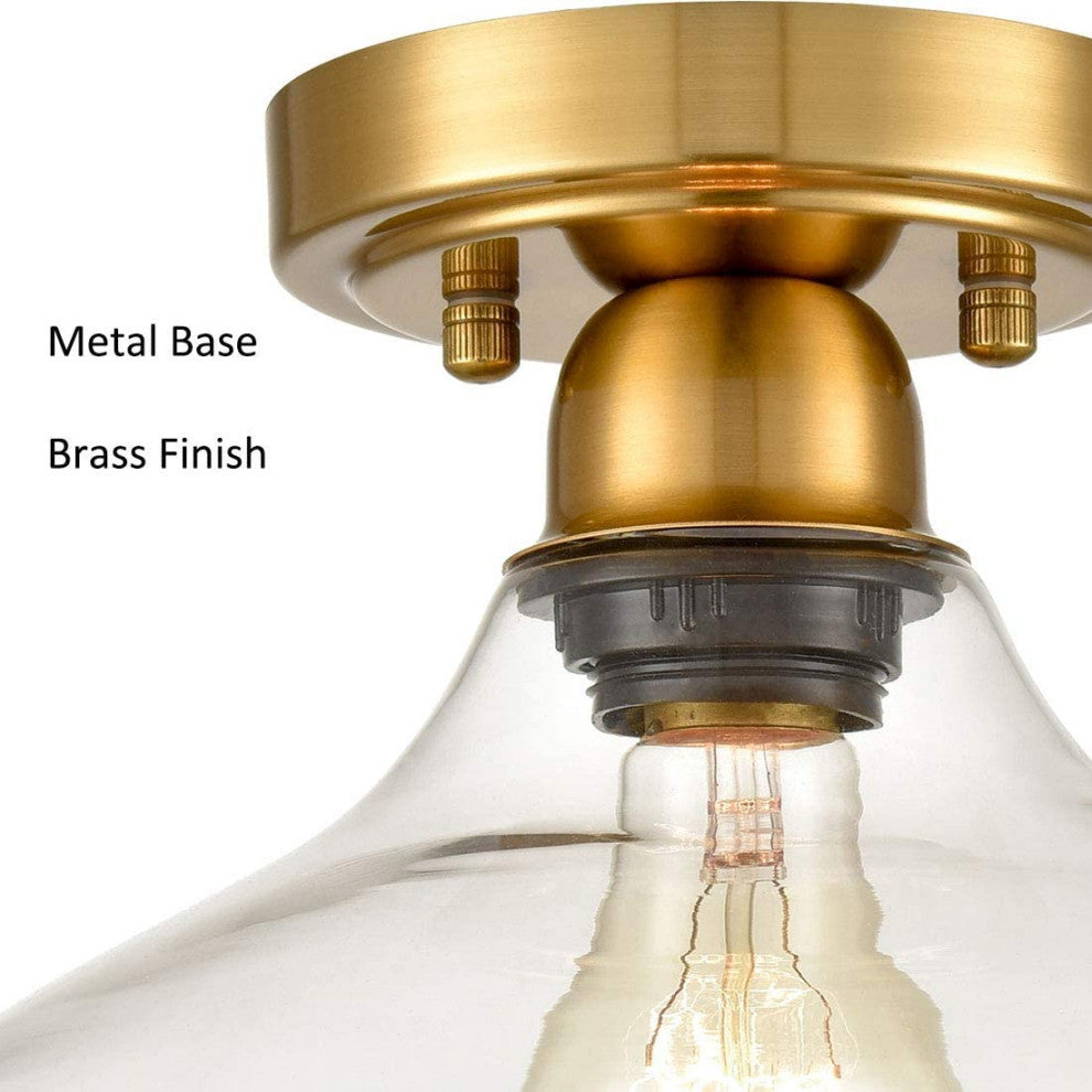 Industrial Semi Flush Ceiling Light  Glass close to ceiling light fixture