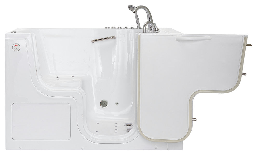 Ella Wheelchair Transfer 36"x55" Acrylic Walk-In Bathtub,Faucet, 2" Dual Drain,