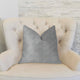 Deluxe Rockland Beige and Silver Luxury Throw Pillow, 18"x18"