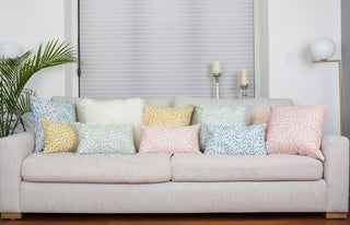 Matisse Dots Toile Blue Throw Pillow 19x19, with Polyfill Insert