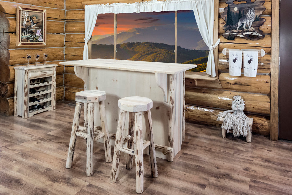 Montana Collection Deluxe Bar With'' Rail, Ready to Finish
