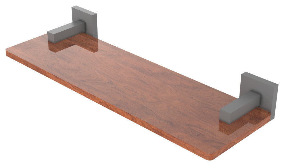 Montero 16" Solid Wood Shelf, Matte Gray