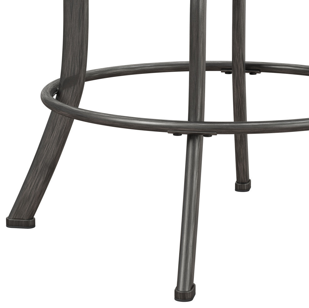 Hillsdale Bridgetown Tilt Base Metal Swivel Stool, Pewter, Counter Height