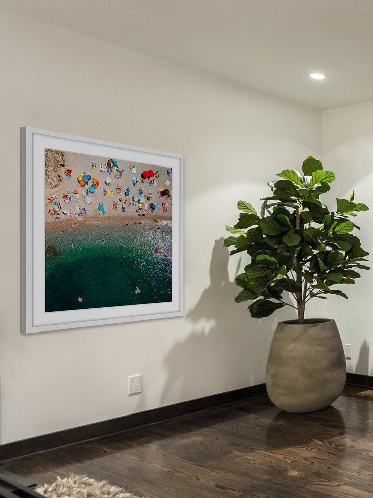 "Packed Beach" Framed Print by Karolis Janulis