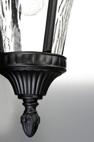 Maxim 3058 Sentry 1 Light 9"W Outdoor Mini Pendant - Black / Water Glass
