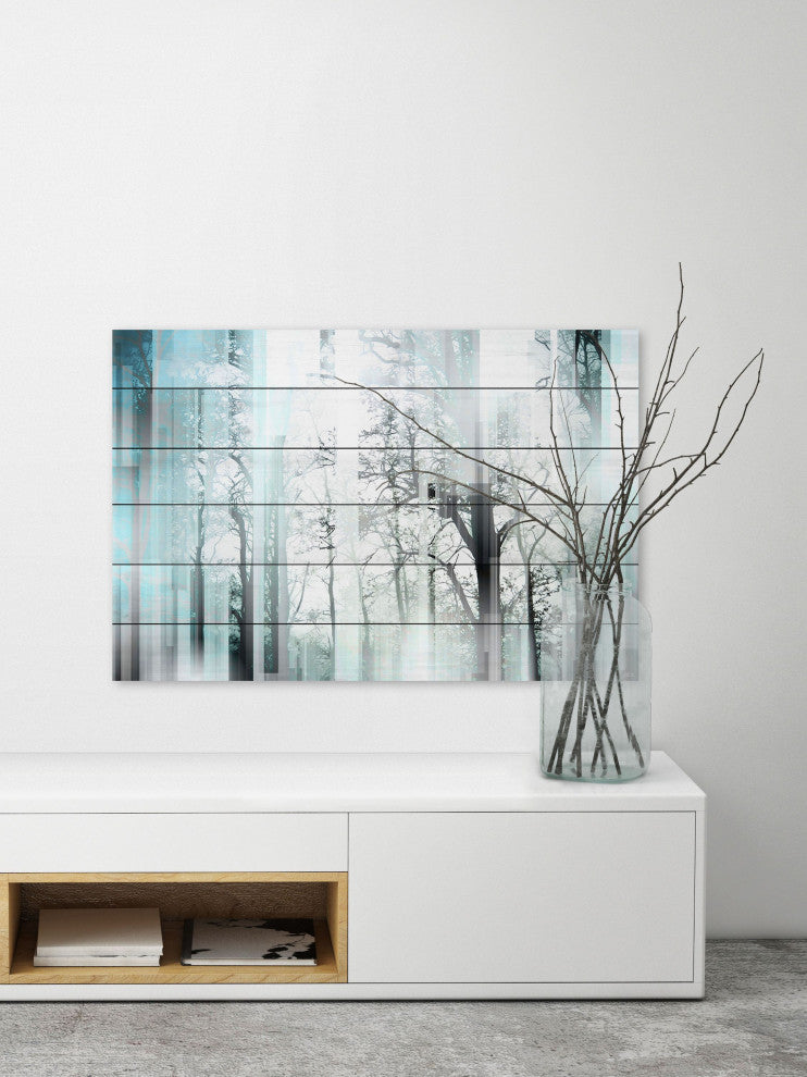 "Wild Trees" UV Ink Print on White Wood, 45"x30"