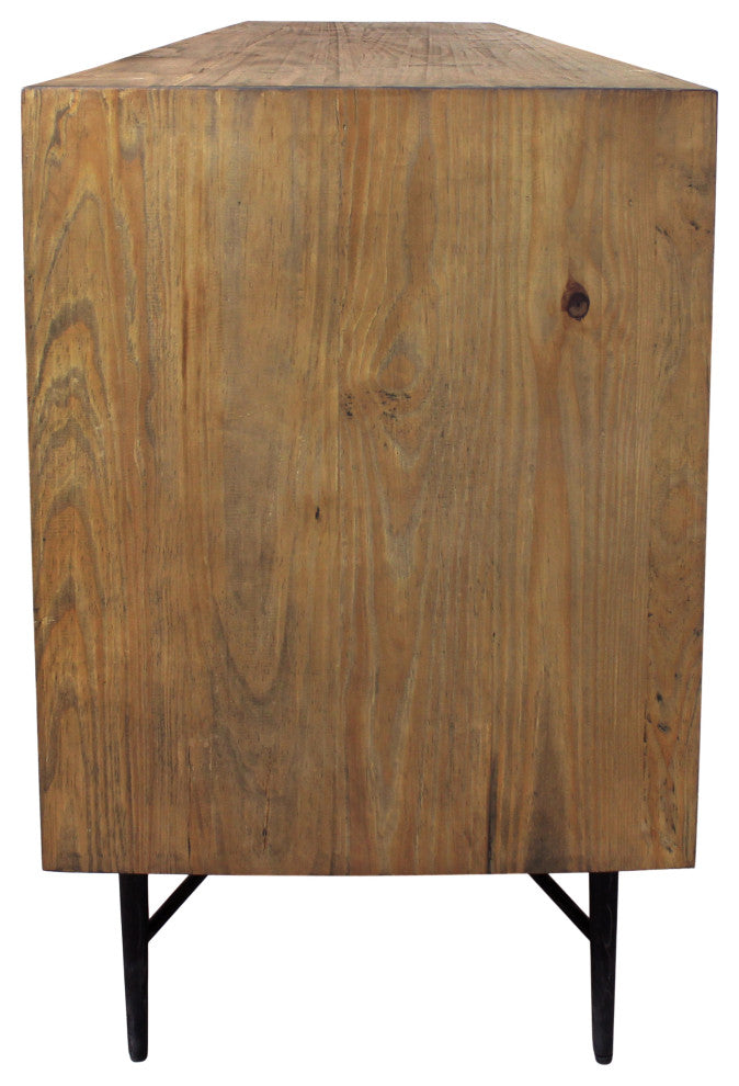 Samara 6-Door Recycled Pine Wood Sideboard, a Natural Finish