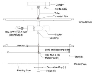 Burnaby Mid-Century Drum Semi Flush Ceiling Light, Black, 20.5-in. W X 10.75-in. H X 20.5-in. D