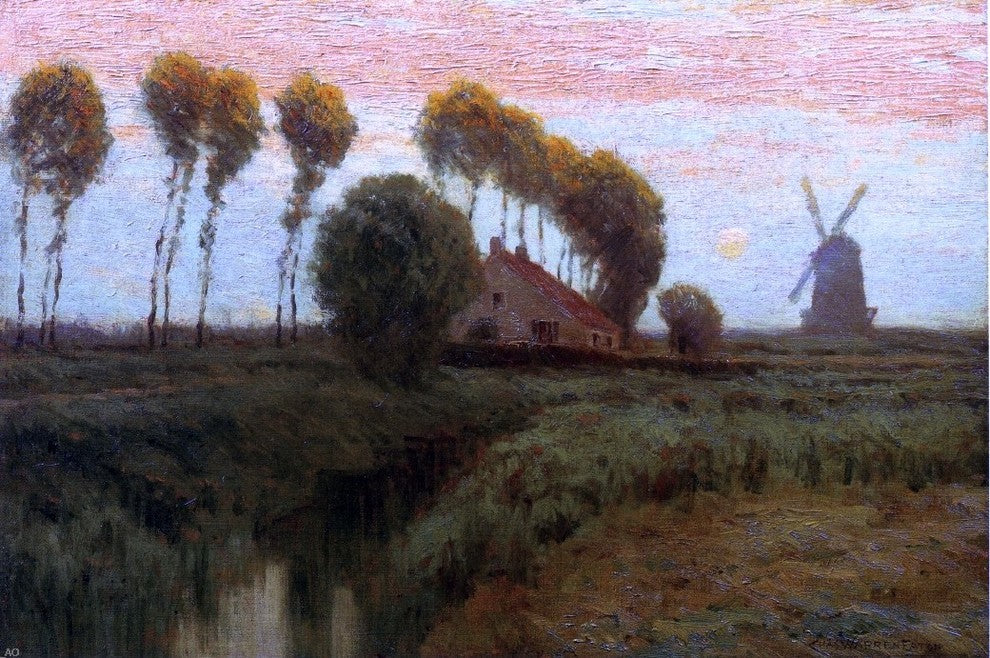 Charles Warren Eaton Moonrise, Holland, Gallery Wrapped Canvas Print, 18"x27"