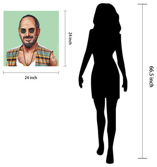 "Hip Steve" Frameless Reverse Printed Tempered Art Glass Wall Art