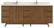 Madison Teak 84 Double Sink Bath Vanity in Dark Natural 1.5" White Quartz