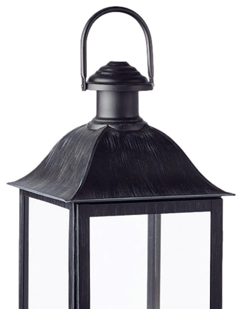 Classic Tall Carriage Antique Style Candle Lantern Black Metal Outdoor Patio