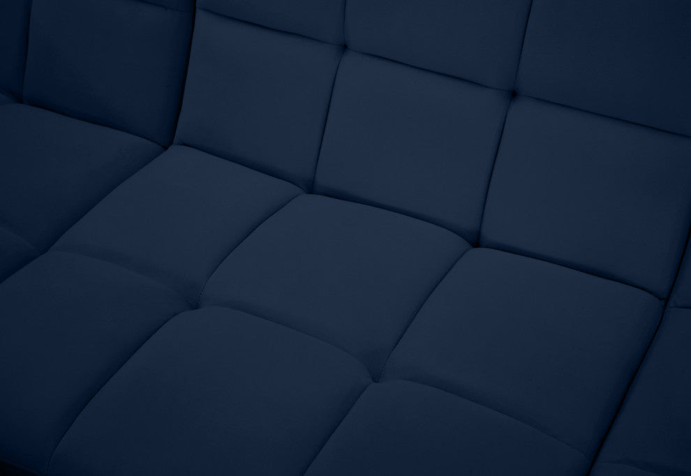 Relax Velvet Upholstered 4-Piece Modular Sofa, Navy