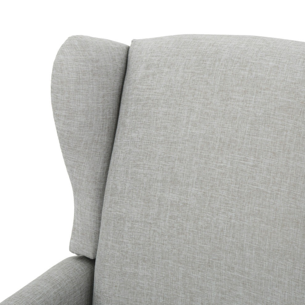 GDF Studio Corbin Fabric Recliner, Set of 2, Gray Moss and Dark Brown