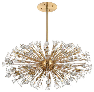 Victor 48" Crystal Starburst Oval Pendant, Gold