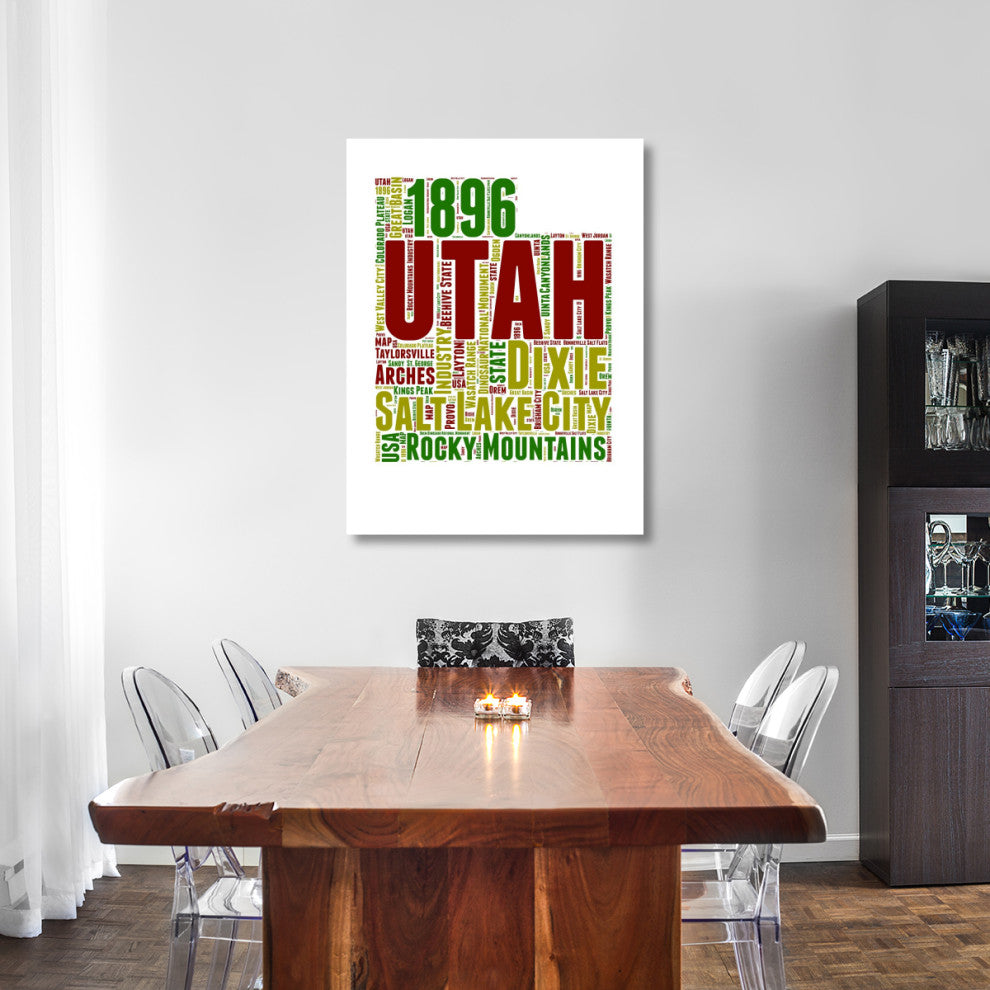"Utah Word Cloud Map" Fine Art Print