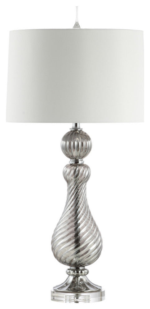Murano 32" Swirled Crystal/Glass LED Table Lamp, Gray