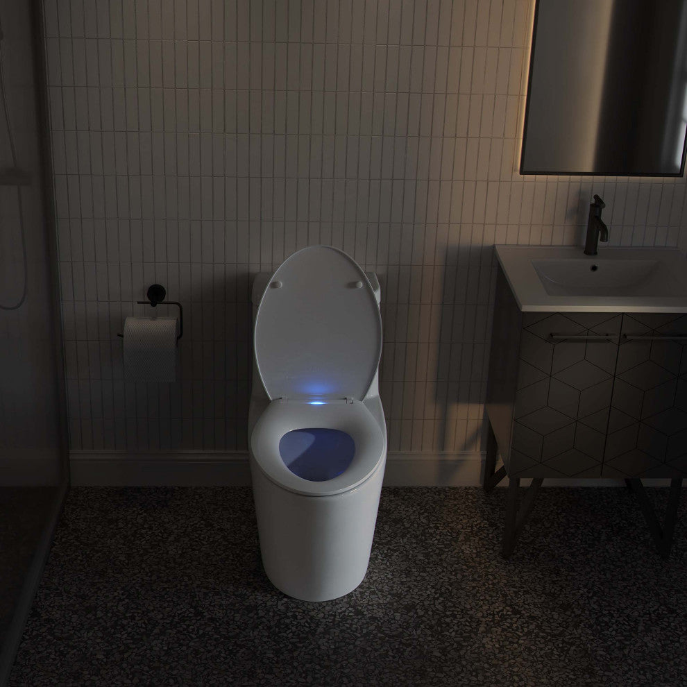 Lumiere Elongated Quick-Release Toilet Seat With Night Light