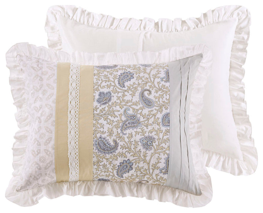 Madison Park Dawn 9 Piece Cotton Percale Comforter Set, Yellow