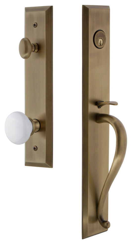 Fifth Avenue 1-Piece Dummy Handleset, S Grip and Hyde Park Knob, 849558
