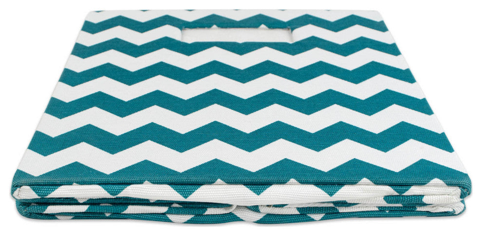 Polyester Cube Chevron Teal Square 13"x13"x13"