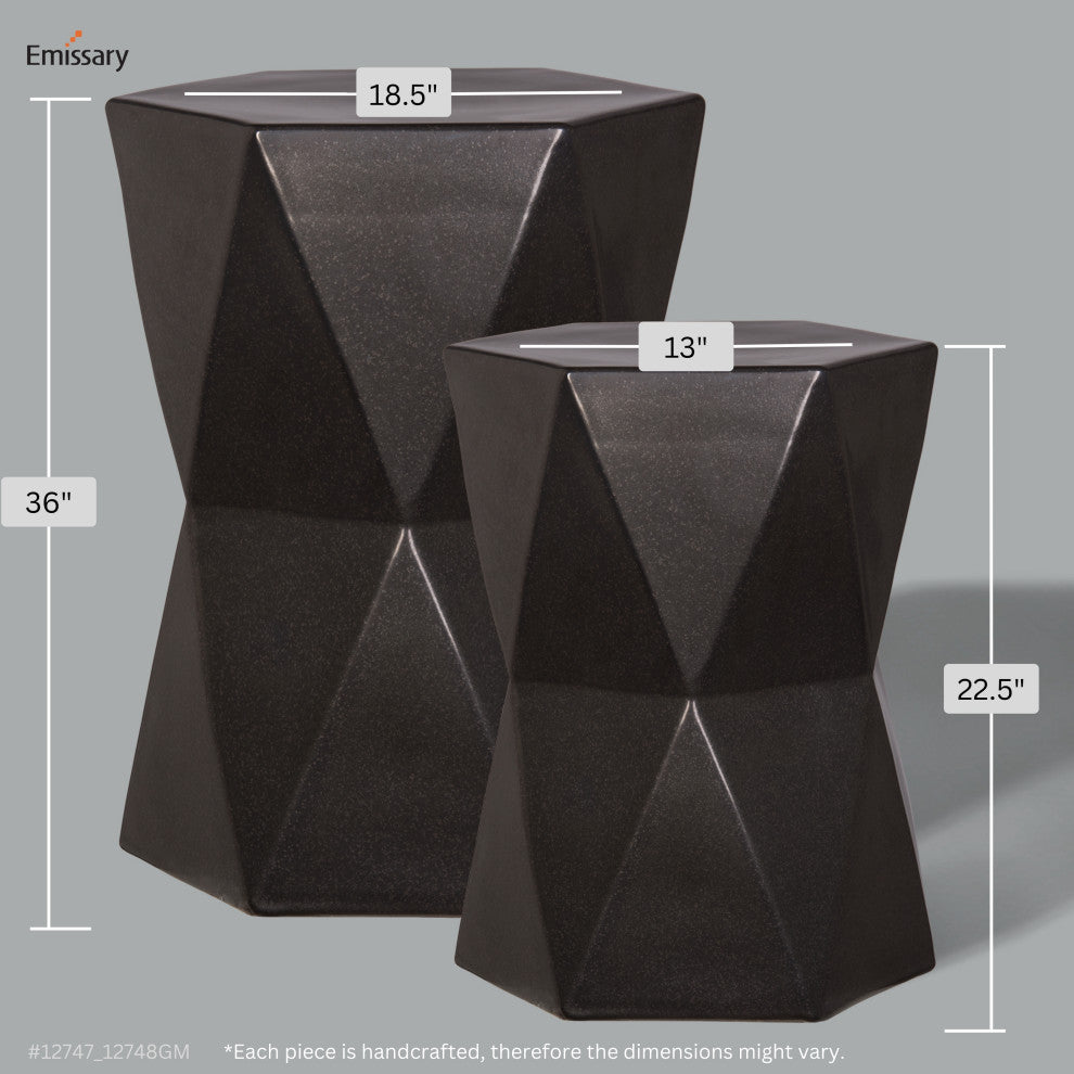 Matrix Hex Stool, Gunmetal 14x18