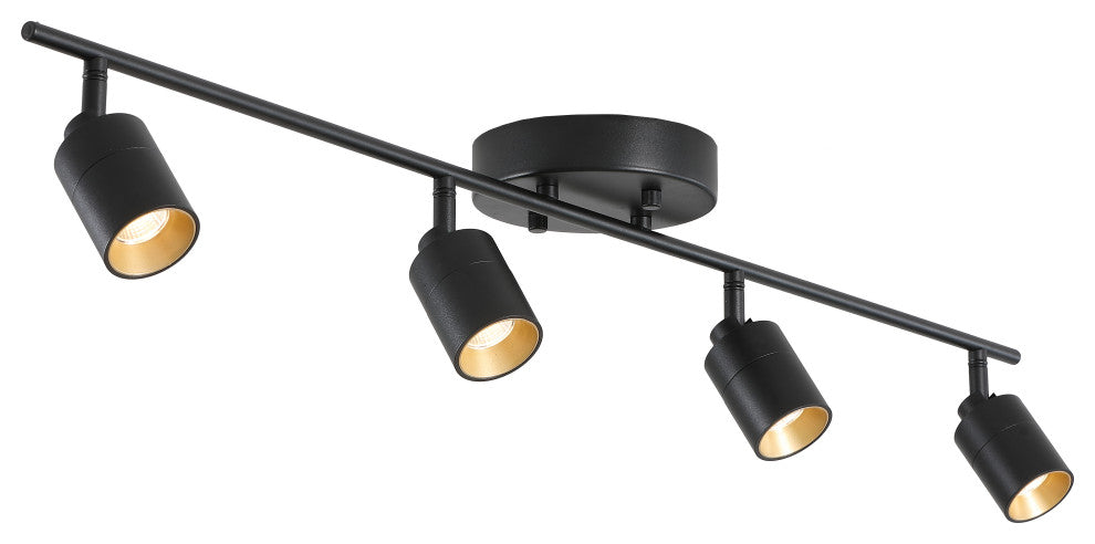Vidalite Shura 4 Head LED Flush Mount FIxed Track Light, Black