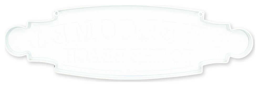 White and Blue Lacquered Finish Wall Sign, Welcome to the Beach