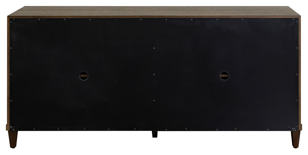Modern Wood 70" Console With With doors, TV Stand, Fully Assembled, Brown