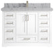 Boston 48 Single Sink Bath Vanity in White 2" Venatino Quartz