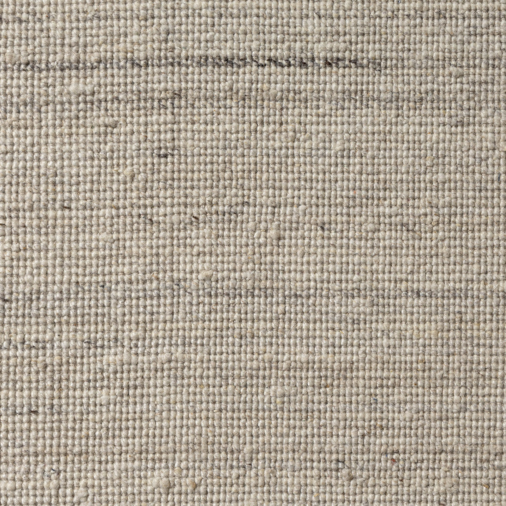 Zane Ivory Industrial Solid Handwoven Wool/Cotton Indoor Area Rug