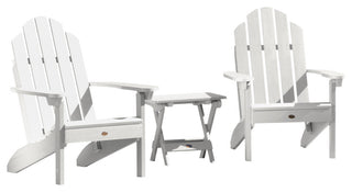 Westport 3-Piece Adirondack Chair and Side Table Set, White