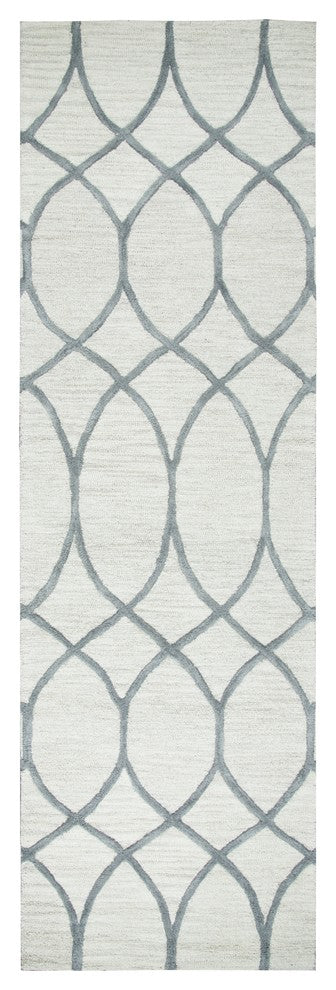 Rizzy Home Caterine CE9482 Khaki Trellis Area Rug, Rectangular 9'x12'