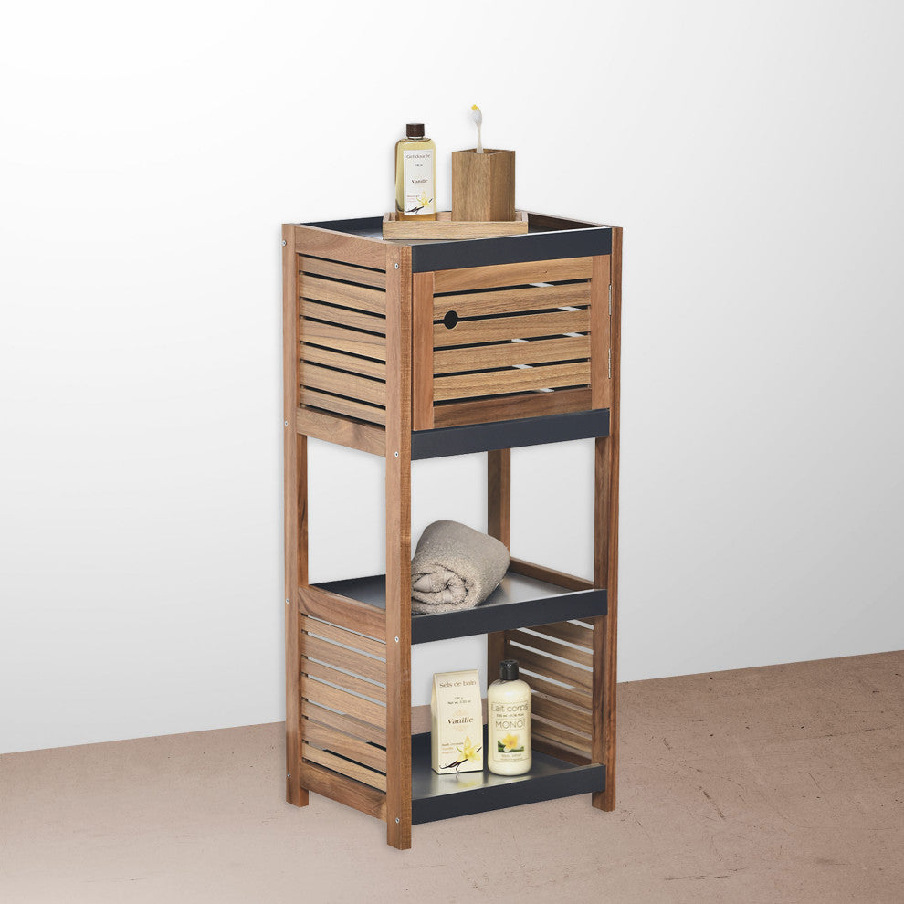 Bathroom Storage Cabinet, Compact Freestanding Linen Cabinet for Small Spaces, Elements