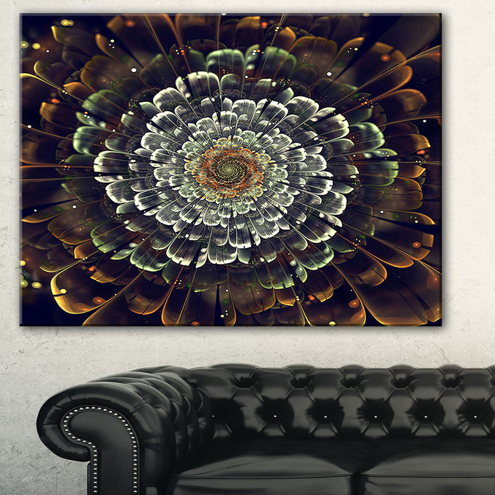 "Silver Metallic Fabric Flower" Digital Canvas Print, 32"x16"