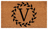 Calloway Mills Laurel Wreath Doormat, Letter V