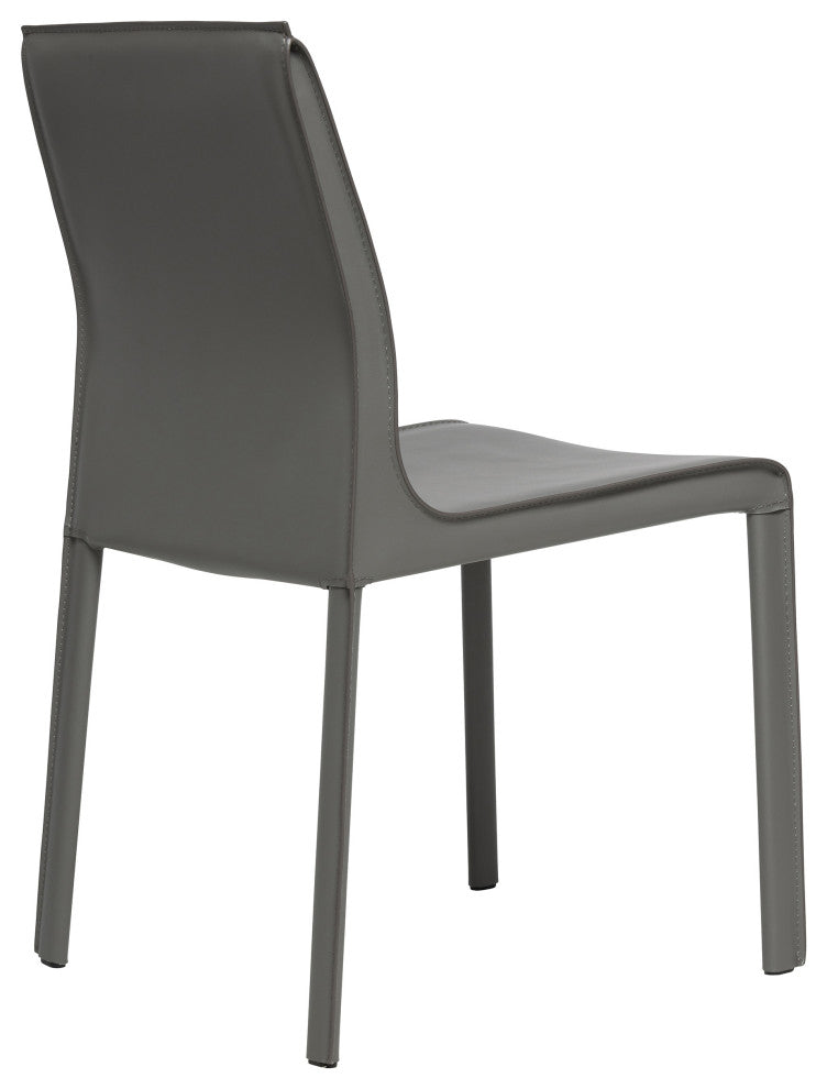 Elite Living Stan, Set of 2, Modern Leather Dining Chair, Gray
