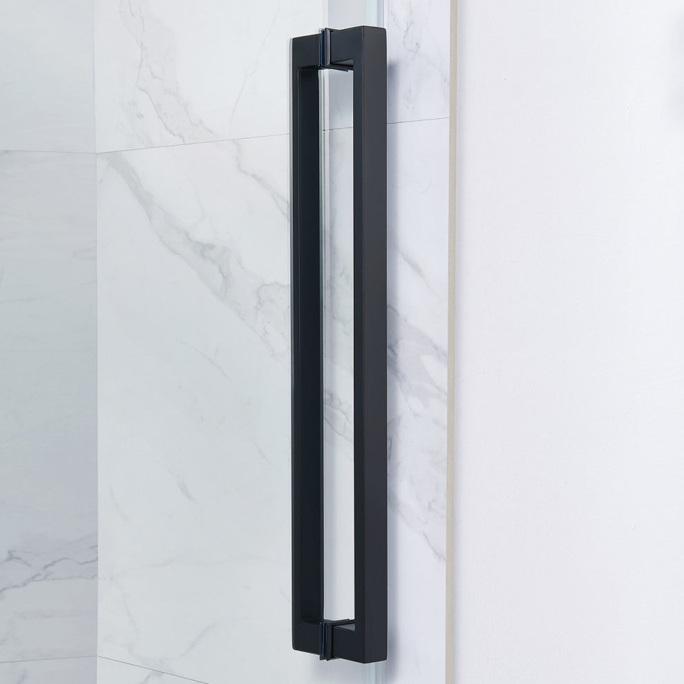 Bel Soft-Close Frameless Sliding Soft Close Shower Door, Matte Black, 60"